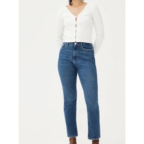 Warp + Weft Blue Straight Leg Jeans - Picture 1 of 10